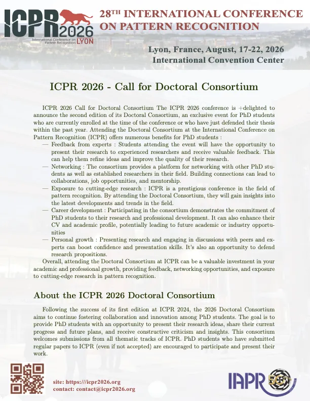 ICPR 2026 Conference flyer Call for competition preview